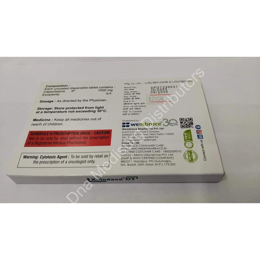 1000mg Xelodace DT Capecitabine Dispersible Tablets 4